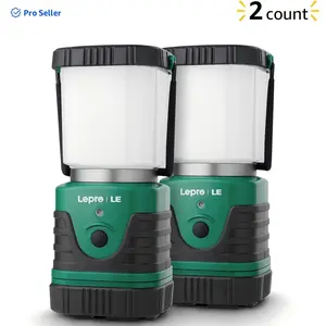 Lepro 2-Pack Rechargeable Camping Lanterns , LED 1000LM 4400mAh Long-Lasting Perfect Lantern Flashlight for Hurricane and Power Outage Emergency Backup