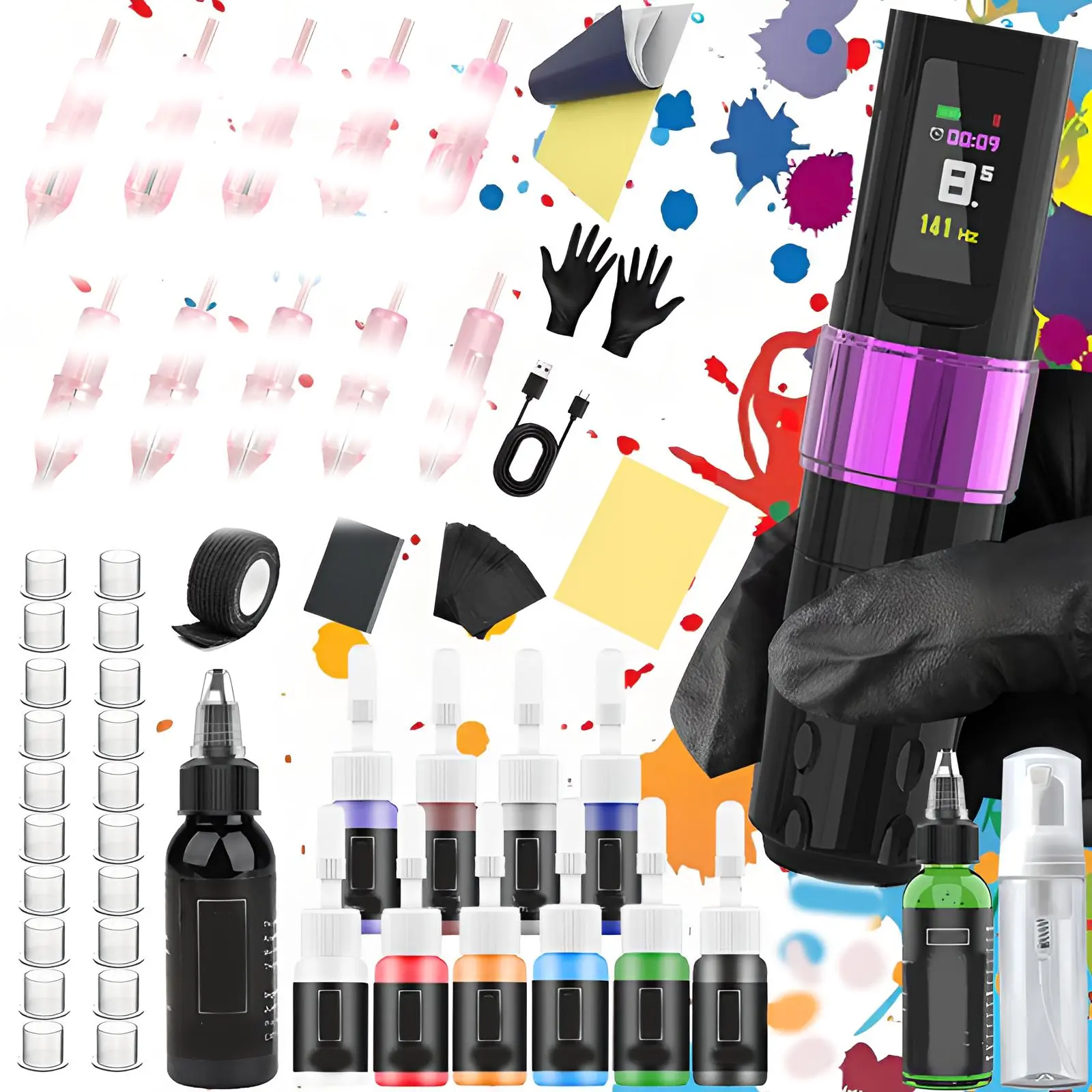 Wireless Rotary Art Pen Kit with 10 Fluid Tips - Professional Complete Rotary Tool Starter Accessory, CoolDIY Gift for Men, Sunscreen-Infused Gadget