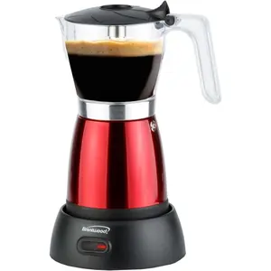 Brentwood TS-119R Electric Moka Pot Espresso Machine, 6 servings, Red