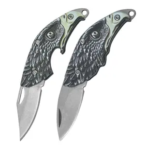 Eagle Head Folding Knife,  Bottle Opener  Multitool,Keychain​,​Necklace– 4-in-1 Portable Keychain , Outdoor Camping & Hiking Emergency Equipment, High Hardness Stainless Steel Knife Titanium Alloy Blades Survival Gear