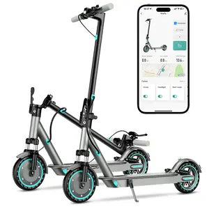 D8 Pro Electric Scooter 350W Brushless Motor 19MPH Top Speed 10.4Ah Lithium Battery 21Miles Long Range 8.5" Solid Shock-Absorbing Tires Dual Hydraulic Suspension Foldable Design APP Smart Control Commuter and Leisure E-Scooter Official Warranty