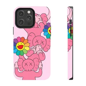 [Magnetic Design]KAWS Pink Theme Trendy Phone Case, Street Graffiti Style, Compatible with iPhone 17-11 Pro Max/Plus.