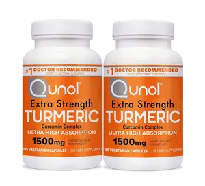 Qunol Turmeric Curcumin Supplement Turmeric 1500mg With Ultra High Absorption Joint Support Supplement Extra Strength Turmeric Capsules 2 Month Supply 180 Count (Pack of 2)