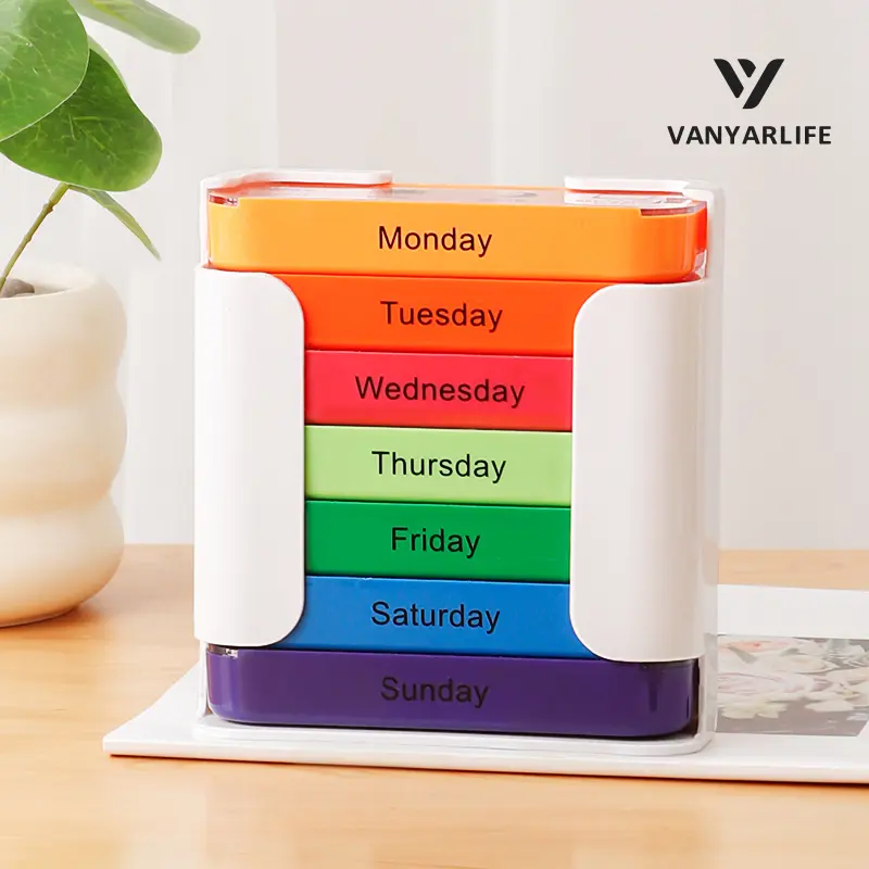 Home & Fitness Weekly Pill Box, Durable Medicine Organizer, Vitamin Organizer, Supplement Organizer, Ideal for Daily Use, Compact Design, Easy Access Slots, Essential Medical Supply, Healthcare, Vitamin Dispenser