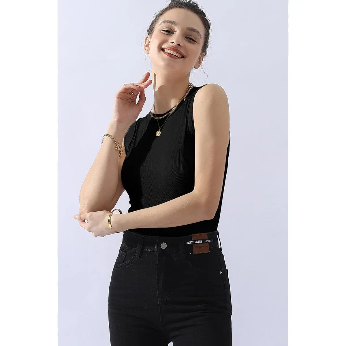 Ninexis Ribbed Round Neck Tank