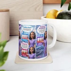 Miss Tok Dental-Periodontitis Dental Education Mug | Gum Disease Awareness Ceramic Mug