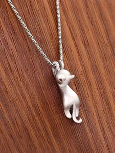 1 PC Elegant Cat Pendant Charm Necklaces For Women For Wedding Engagement Anniversary Party Band Jewelry Valentine's Day Gift Charms Necklace Copper Pendant Necklace