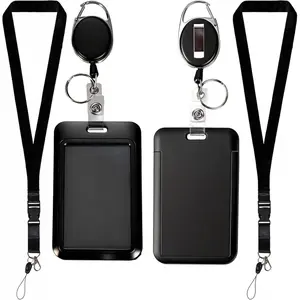 6-Piece Badge Holder Set, 2 Pack Breakaway Lanyards, 2 Pack Retractable Badge Reel Clip with Keyring, 2-Pack Vertical Cruise Ship Cards Holder : Office Products