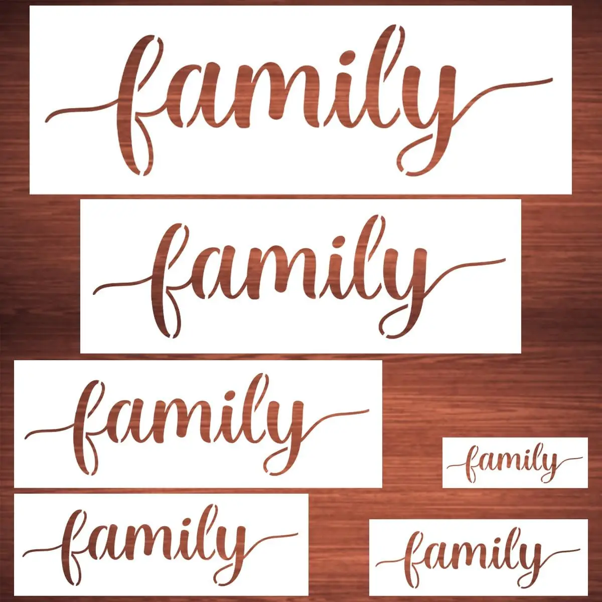 Large Family Stencils for Painting - 6 Pack Family Stencil Templates for Painting on ,  Letter Stencils for Chalkboard  Crafts Signs & Home Front Door Mat Decorations