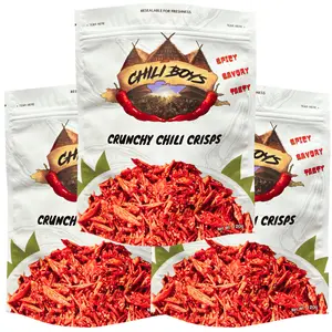 Chili Boys **3 Bag Bundle** Spicy Crunchy Chili Crisps with Sesame Seeds, Ready To Eat, Fried Spicy Chilis for Snacking Anytime. 360g Total