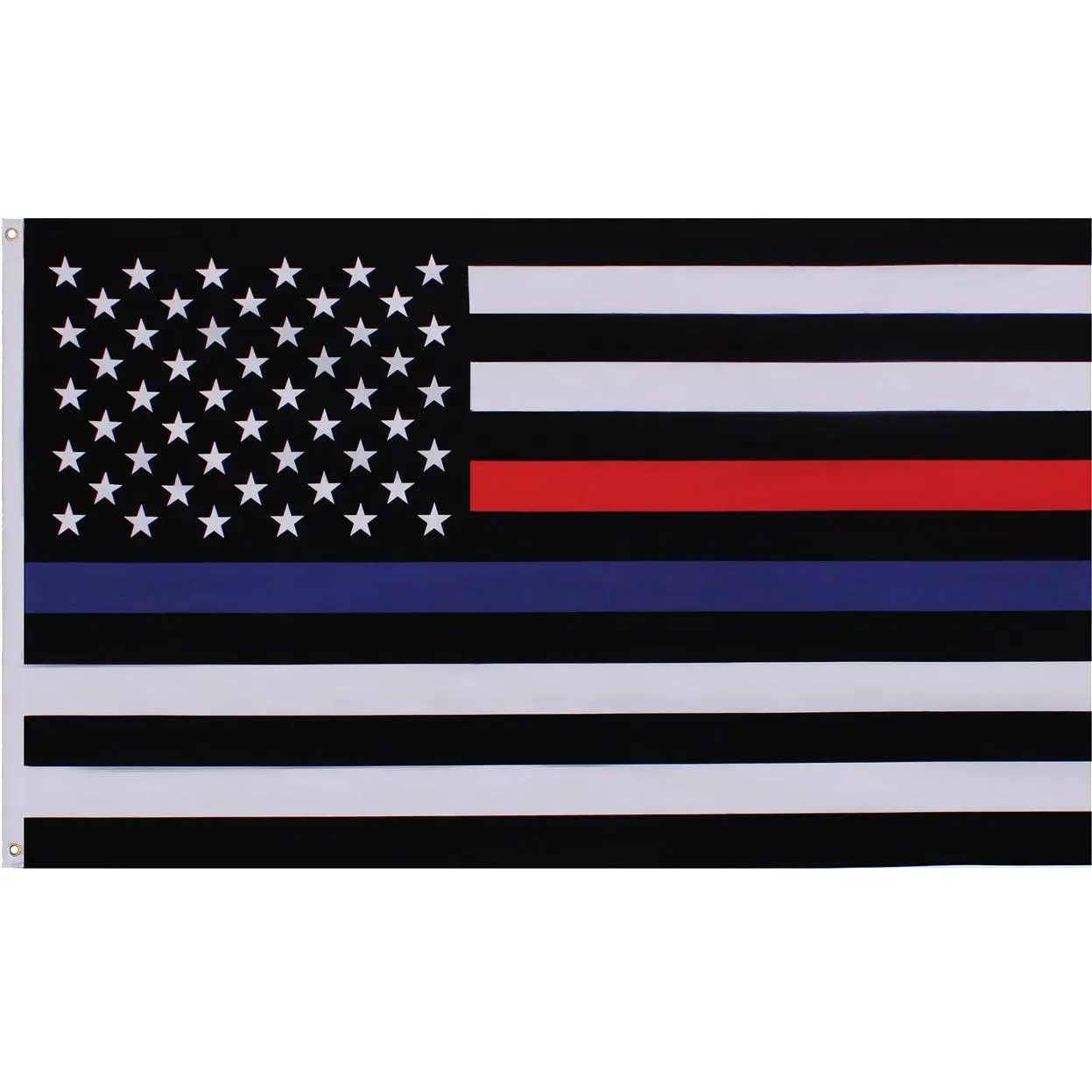 3x5 ft US Thin Blue Line (Support Police) & Thin Red Line (Support Firefighters) Rectangle Decorative Banner, Outdoor Festive Party Backdrop Banners for Home Supplies, Outdoor Banners, 3X5 Feet