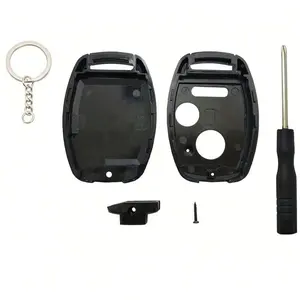 Car Key Fob Case with Key Ring 2+1 Button Keyless Entry Remote Key Fob Shell for 2006 2007 2008 2009 2010 2011 Honda Accord Civic CRV Pilot Ridgeline Odyssey Car Key Protector Car Key Accessory