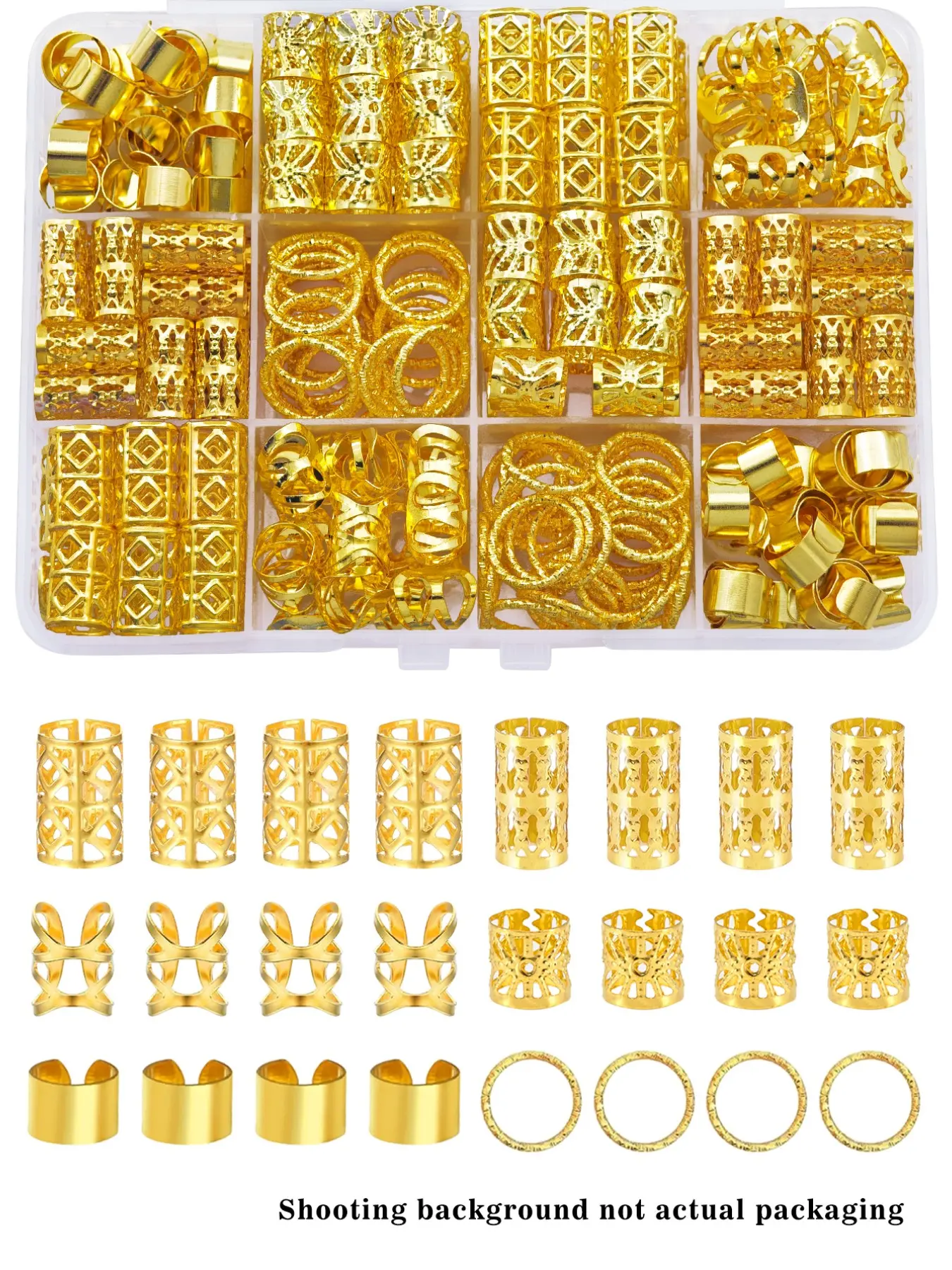 60pcs Alloy Dreadlock Hair Rings, Stylish Hair Accessories for Girls, Loc Hair Jewelry for Braids, Perfect for Dances, Parties and Festivals