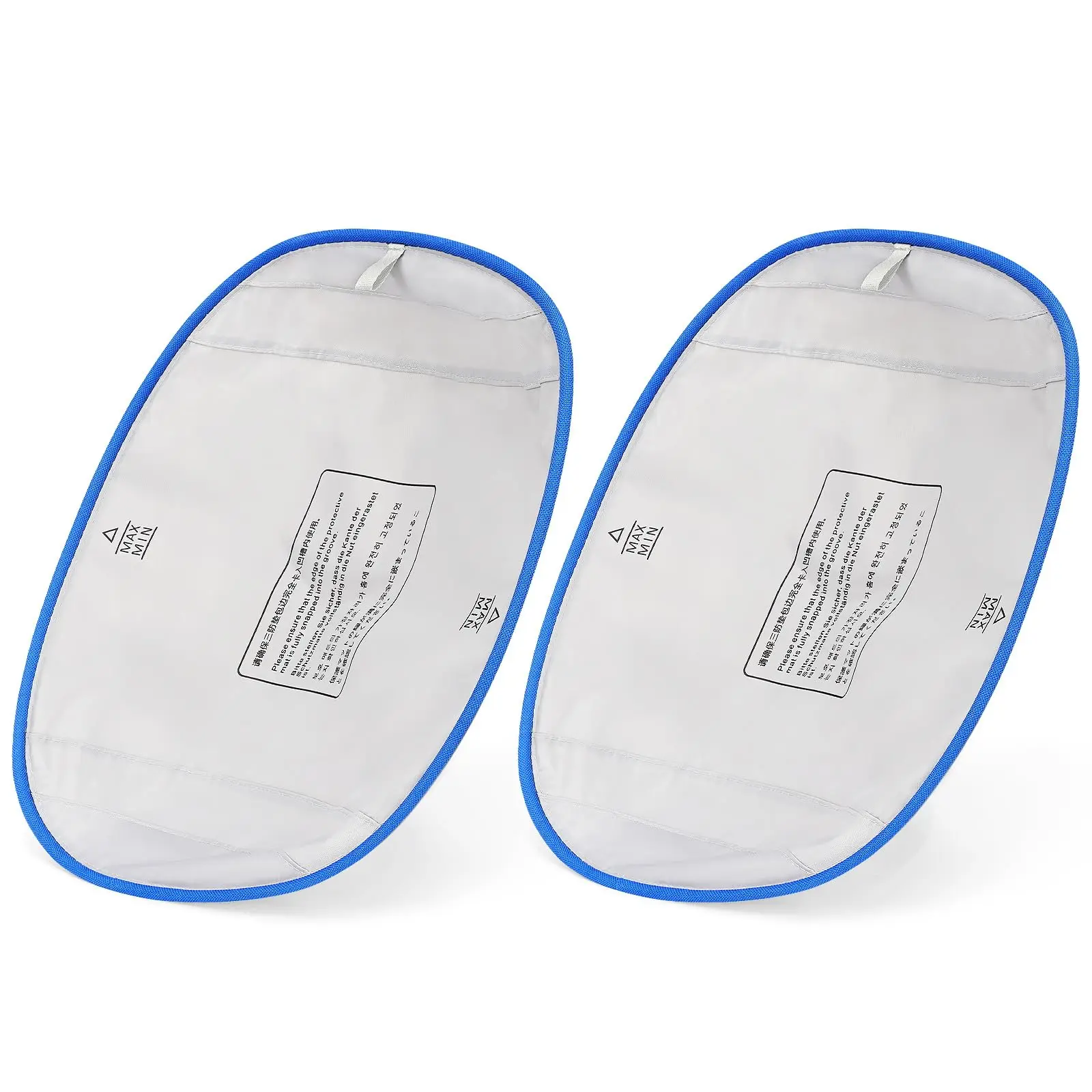 Self-Cleaning Cat Litter Box Liners with PP Coating,Waterproof Leak-Proof Seal for Floor Protection,Sturdy Hygienic Replacement Liners,White with Blue Trim,14.96×11.81in,2-Pack