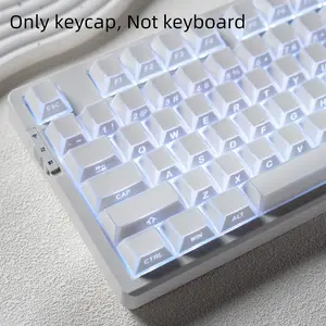 Shadow keycaps, with angular translucent design, translucent characters, cherry height, and PBT material, compatible with 6.25U space bar 61 63 64 68 75 81 84 87 98 99 100 104 108 Gaming Keyboard Keycap
