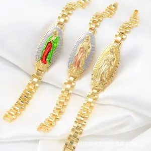 renza Virgencita Bracelet for Women, 14 Karat Gold-Plated, 8 in No-Tarnish Fashion Costume Jewelry Bracelet, Bracelets For Women