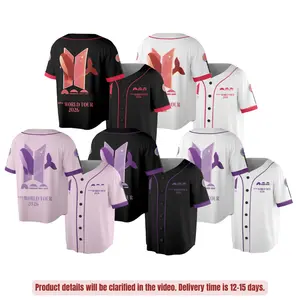 Whalien Purple Baseball Jersey for Army, 2026 Concert Stadium Outfit, Bangtan Inspired K-pop Apparel, Premium Fan Gear