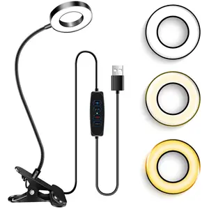 Desk Clip on Lamp for Reading Home Office, 10 Dimmable Brightness 3 Modes, Clamp Light for Bed Headboard