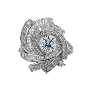 【744】Valentine's Flash Timeless Radiance Round Cut Art Deco Synthetic Moissanite Ring– Classic and Luxurious Choice for Engagement, Wedding, or Special Events
