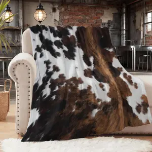 Soft Funny Cow Print Flannel Throw Blanket Warm All Season Breathable Comfortable Cozy Bedding For Home Office Sofa Travel Camping Car Gift For Her