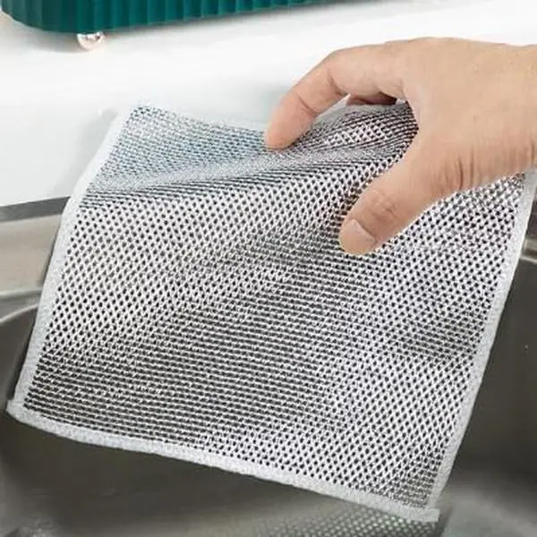 10 Pcs Multipurpose Wire Dishwashing Rag, Double-Layer Steel Wool Wire Dishwashing Cloth Reusable Wire Cleaning Cloth for Cookware, Sinks, Dishes, Stove Tops Kitchen Miracle Metal Scrubbers Wire Dishcloth