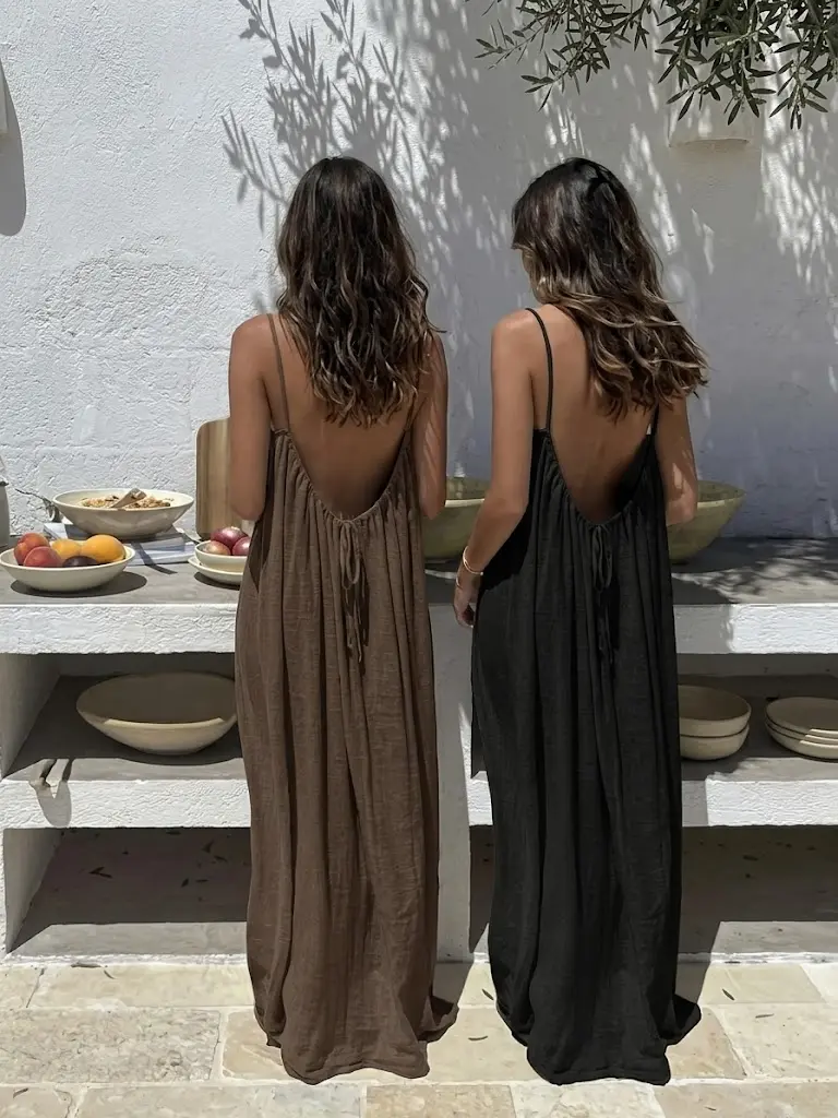 Women's Sleeveless Backless Nightie - Loose-Fit Oversized Nightdresses, Homewear Loungewear, Beach Cover-Up, Multiple Colors & Sizes Available
