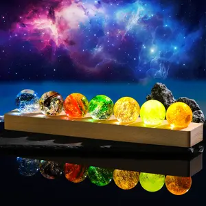 Healing Crystal Balls Set With Warm Light - Spiritual Gift For Her/Mom/Valentine’s Day!