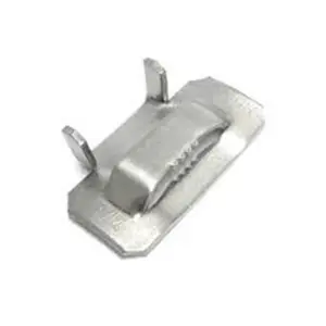 212 MAIN Uncoated 1/2" 304 Stainless Steel Ear-Lokt Buckles, 100 Pieces - Band-Holding Fasteners That Holds Band for Sports, Outdoor Fitness Equipment