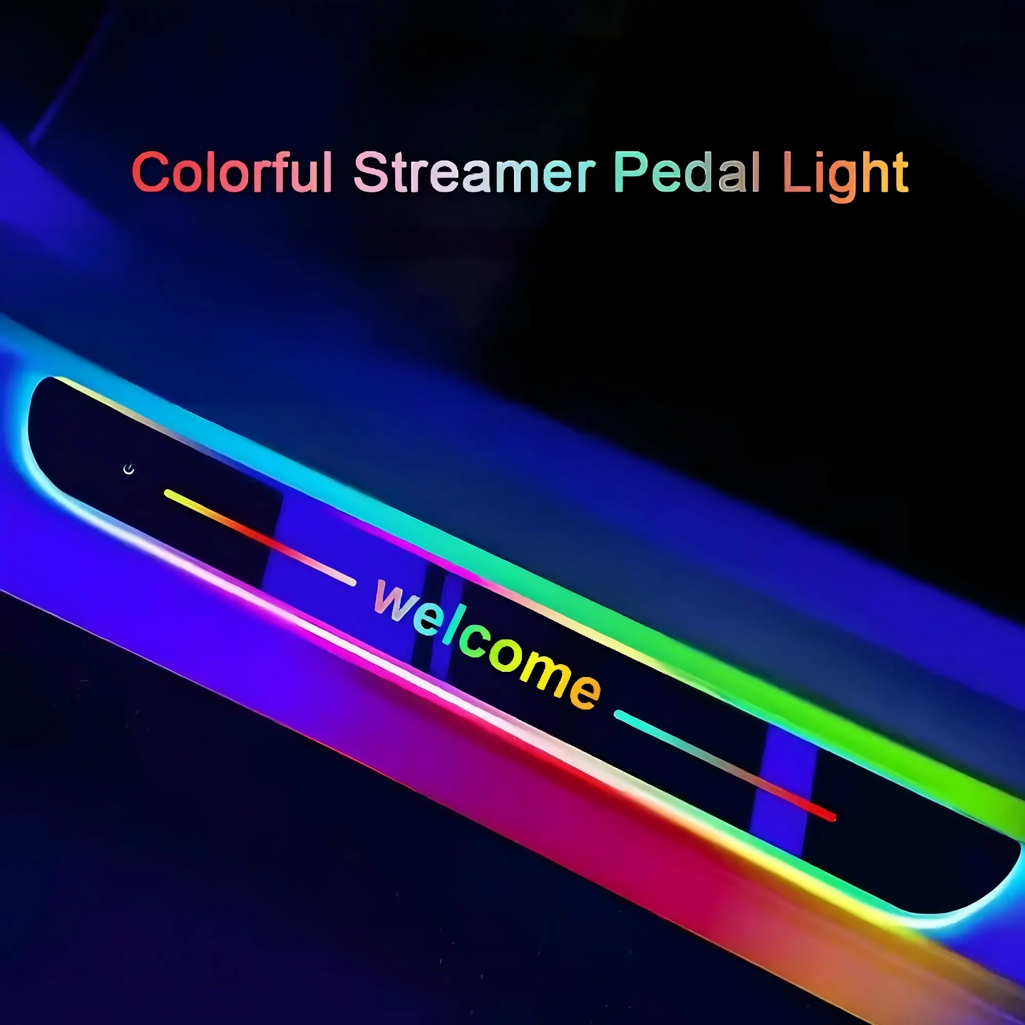 For TOYOTA 4PCS Car Door Sensor Lights & Pedal Lights Rechargeable 7 Color LED Welcome Lights with Multiple Modes Fashionable Car Decoration Multicolor Display Car Door Sill illuminated Light