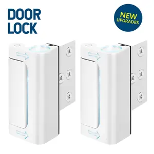 Aluminum Alloy 2-Pack Security Door Locks - Choose White/Black/Silver - Heavy-Duty Protection with Easy Installation & Universal Swing for Any Home/Apartment