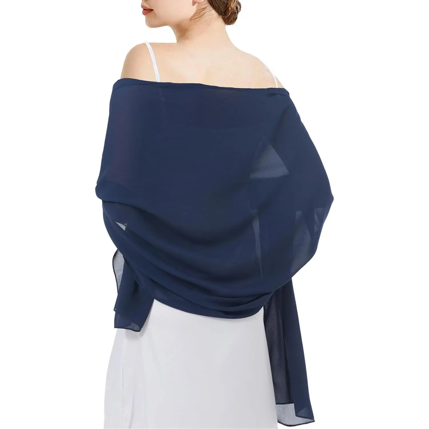 Chiffon Shawl Wraps Scarves for Formal Evening Dress, Bride Bridesmaid Shawl for Wedding