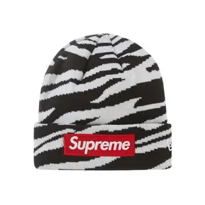 Supreme New Era Box Logo Beanie (FW22) Zebra by StockX