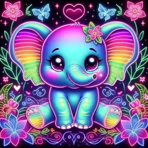Elephant Pattern DIY Diamond Arts Colorful Painting Kit without Frame, DIY 5D Diamond Arts Colorful Painting Kit, Wall Art Decor for Home Living Room Bedroom, Diamond Painting Kits