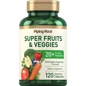Piping Rock Fruits and Veggies Supplement | 120 Capsules | Plus 20 Fruit and Vegetables | Antioxidant Superfood Formula | Daily Multivitamin | Vegetarian, Non-GMO, Gluten Free