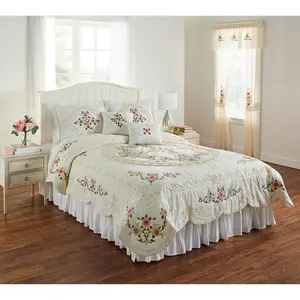 Ava Oversized Embroidered Cotton Quilt Does not apply