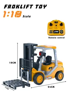 【Akeleo】 Imports Toy Forklift Truck with Pallet & Cargo - 1:16 Scale Friction Powered Wheels & Manual Lifting Control - Warehouse Lifting Vehicle for Kids Play,Halloween&Christmas gifts