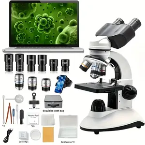 Upgraded Biological Binocular Microscope, Wf10x & Wf25x Eyepieces, 40x-2000x Magnification, Home Research, School Education, Visual Learning Tools, Phone Stand, Science Gift Set