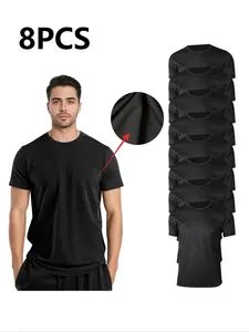Men's Quick-Dry Gym T-Shirt Set, Athletic Workout Clothing, Fitted Short Sleeve Round Neck, Breathable Polyester, Ideal for Running and Casual Wear, Gym T Shirts