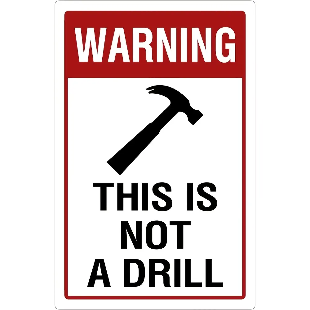 1pc Tool Warning Aluminum Sign 8*12 Inch - Practical Wall Decor for Workshop, Ideal for Handyman & Safety-Conscious Users