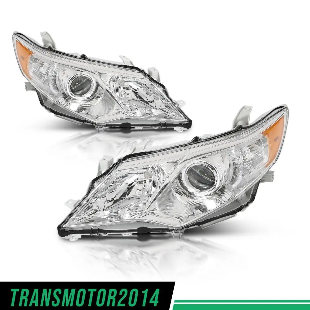 G-PLUS Motor Interior Headlights Assembly Fit for 2012-2014 Toyota Camry Projector Headlamps L+R Side