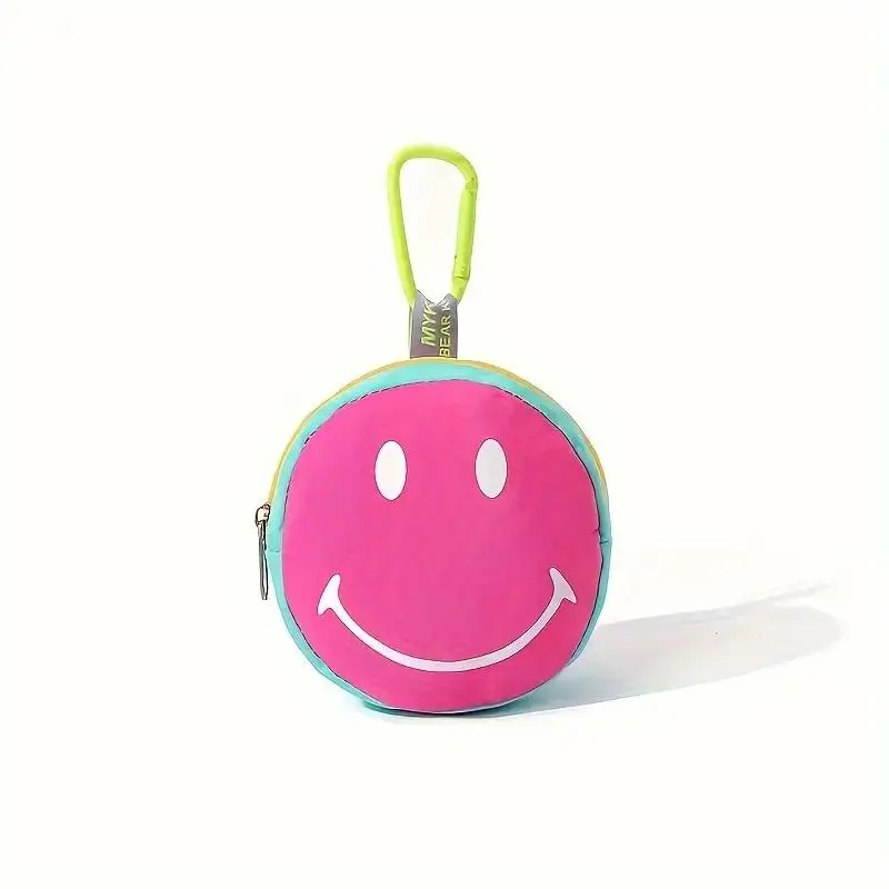 Mini Portable Travel Bag, 1 Count Cute Face Design Storage Bag, Lightweight Storage Bag for Cable, Lipstick, Coin, Earphone, USB Drive & Charging Cable, Audio, Headphone Bag, Travel Organizer