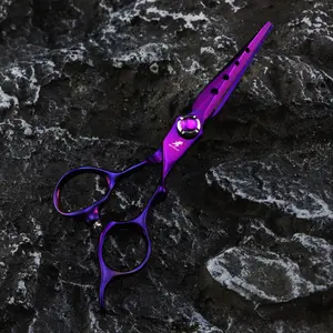 6.0 Inch Triple Hole High-End Hairdressing Scissors, Stainless Steel Cutting and Thinning Shears, Ergonomic Right Hand Design