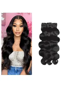 Human Hair Bundles Body Wave Body Wave Bundles Human Hair 100% Unprocessed Brazilian Virgin Hair Quick Weave Weft Hair Extensions for Women 1-3 Bundles Natural Color