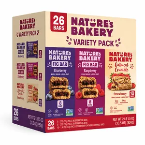 Nature's Bakery Variety Pack, 26 Bars – Blueberry & Raspberry Fig Bars with Strawberry Oatmeal Crumble Bars, Healthy Grab-and-Go Snacks