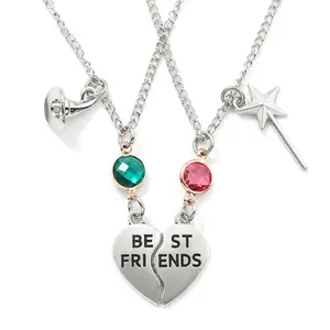 2PCS Wicked Necklace with Cards, Bff Necklace for 2 Cute Jewelry for Women, Wicked Merch Accessories Gifts