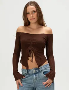 WEST OF MELROSE Womens Off The Shoulder Flyaway Top