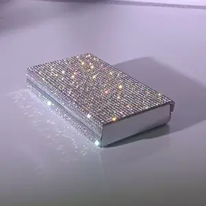 Elegant Rhinestone Encrusted Sliding Lid Women's Cigarette Case, Luxury Design, Perfect Gift for Her, Stylish and Durable