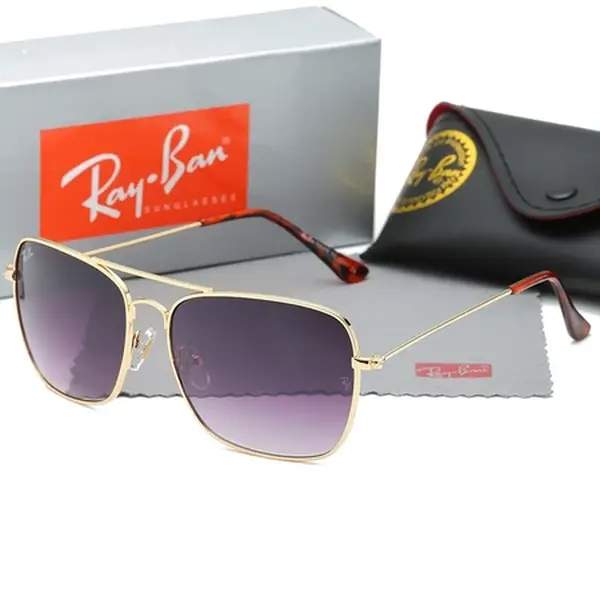 Ray-Ban Rectangle Polarized Sunglasses for Men & Women | UV400 Metal Frame Driving Fishing Travel Outdoor Eyewear