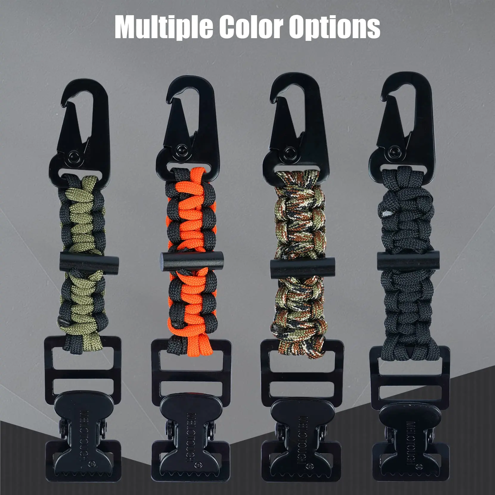 MELOTOUGH Tactical Alligator Glove Clip Holder with Hand-Woven Braided Paracord Strap, Tool Organizer Accessory for Tactical Backpack, Tool Belt, Hiking, Camping, Hunting