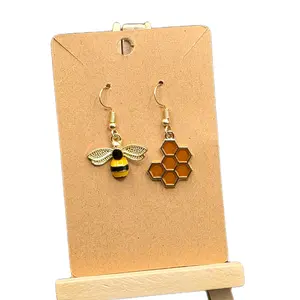 Bee Earrings Metal Coating Unisex Hook Earrings Inspired by Busy Bees with Bee Design & Metal Elements Hypoallergenic Lightweight for All Day Comfort